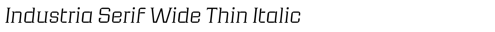 Industria Serif Wide Thin Italic image